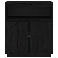 Thumbnail for Sideboard Schwarz 70x34x80 cm Massivholz Kiefer