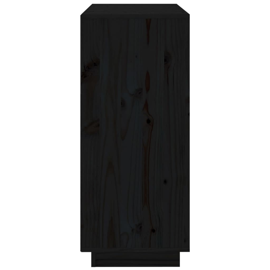 Sideboard Schwarz 70x34x80 cm Massivholz Kiefer