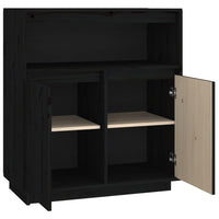 Thumbnail for Sideboard Schwarz 70x34x80 cm Massivholz Kiefer