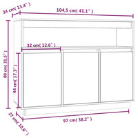 Thumbnail for Sideboard Weiß 104,5x34x80 cm Massivholz Kiefer