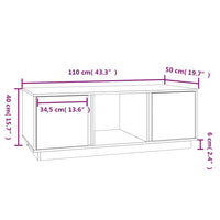 Thumbnail for Couchtisch Grau 110x50x40 cm Massivholz Kiefer