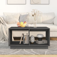 Thumbnail for Couchtisch Grau 80x50x40 cm Massivholz Kiefer