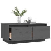 Thumbnail for Couchtisch Grau 80x50x35 cm Massivholz Kiefer