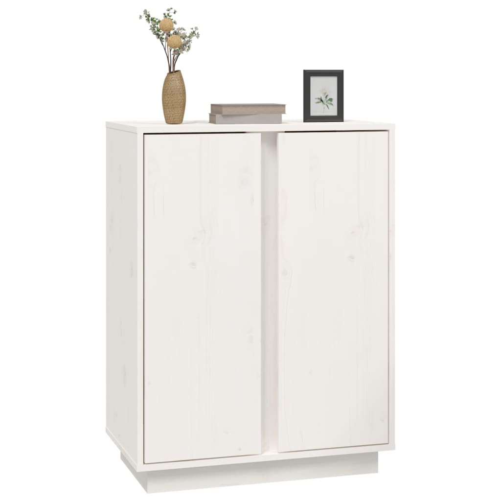 Sideboard Weiß 60x35x80 cm Massivholz Kiefer