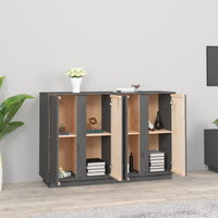 Thumbnail for Sideboard Grau 120x35x80 cm Massivholz Kiefer