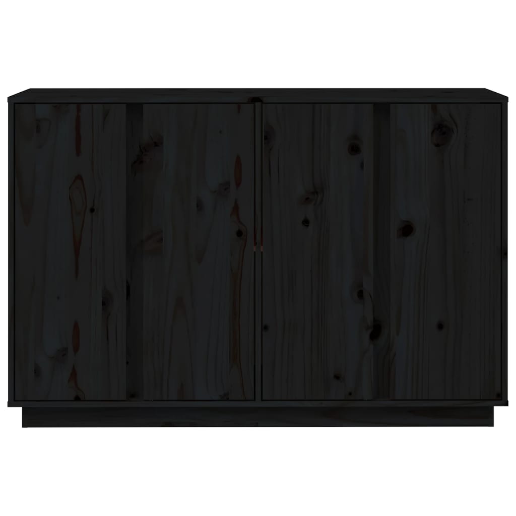 Sideboard Schwarz 120x35x80 cm Massivholz Kiefer