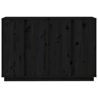 Thumbnail for Sideboard Schwarz 120x35x80 cm Massivholz Kiefer