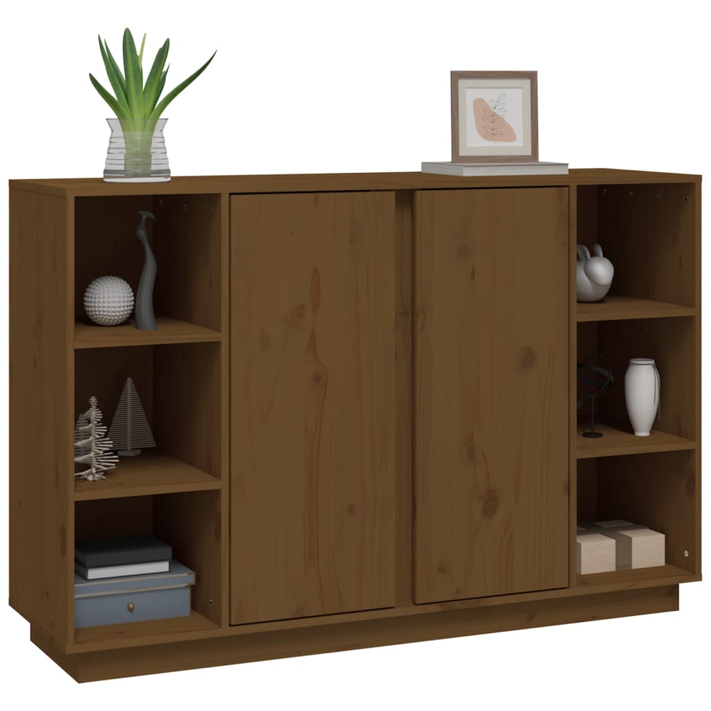 Sideboard Honigbraun 120x35x80 cm Massivholz Kiefer