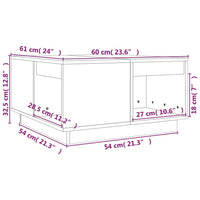 Thumbnail for Couchtisch Schwarz 60x61x32,5 cm Massivholz Kiefer