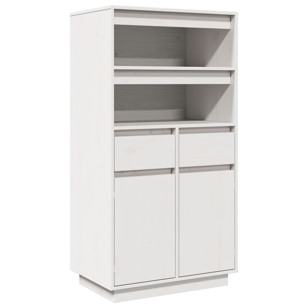 Highboard Weiß 60x40x116,5 cm Massivholz Kiefer