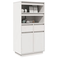 Thumbnail for Highboard Weiß 60x40x116,5 cm Massivholz Kiefer