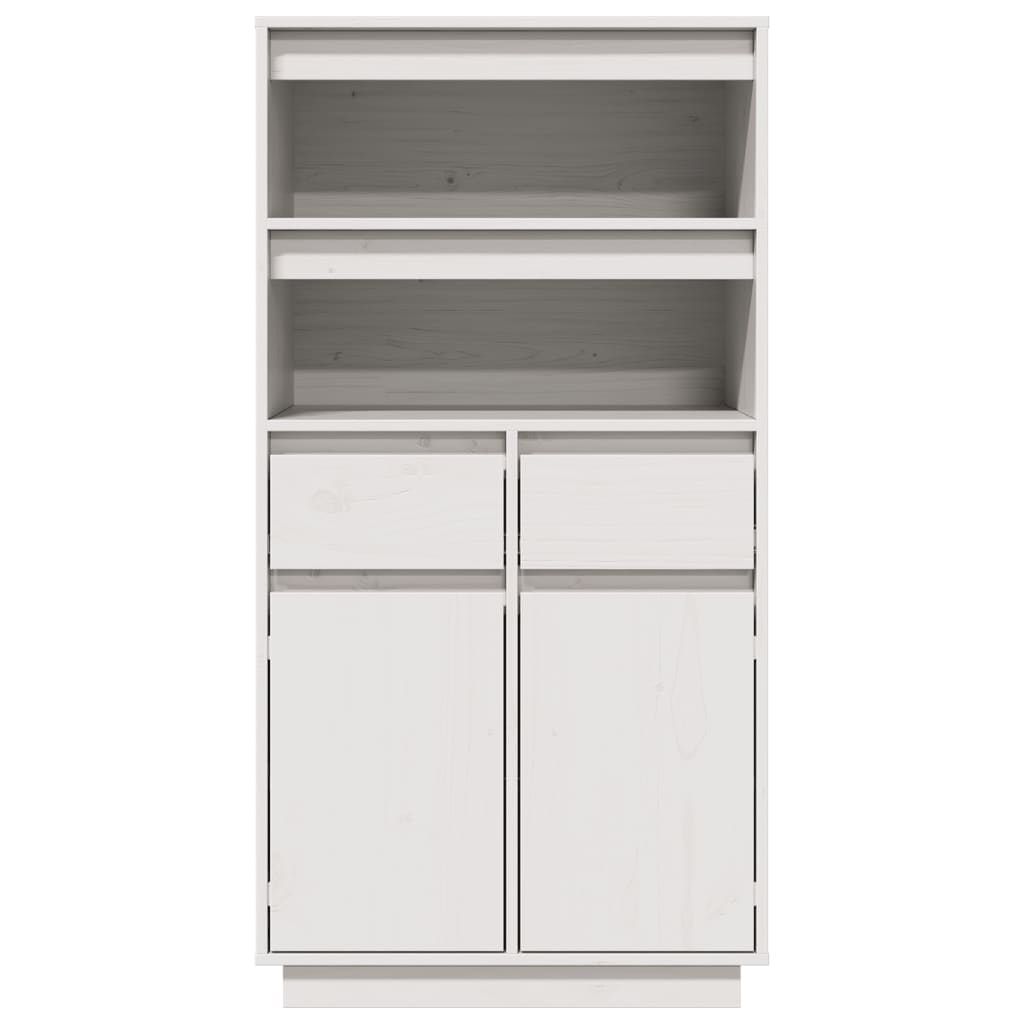 Highboard Weiß 60x40x116,5 cm Massivholz Kiefer