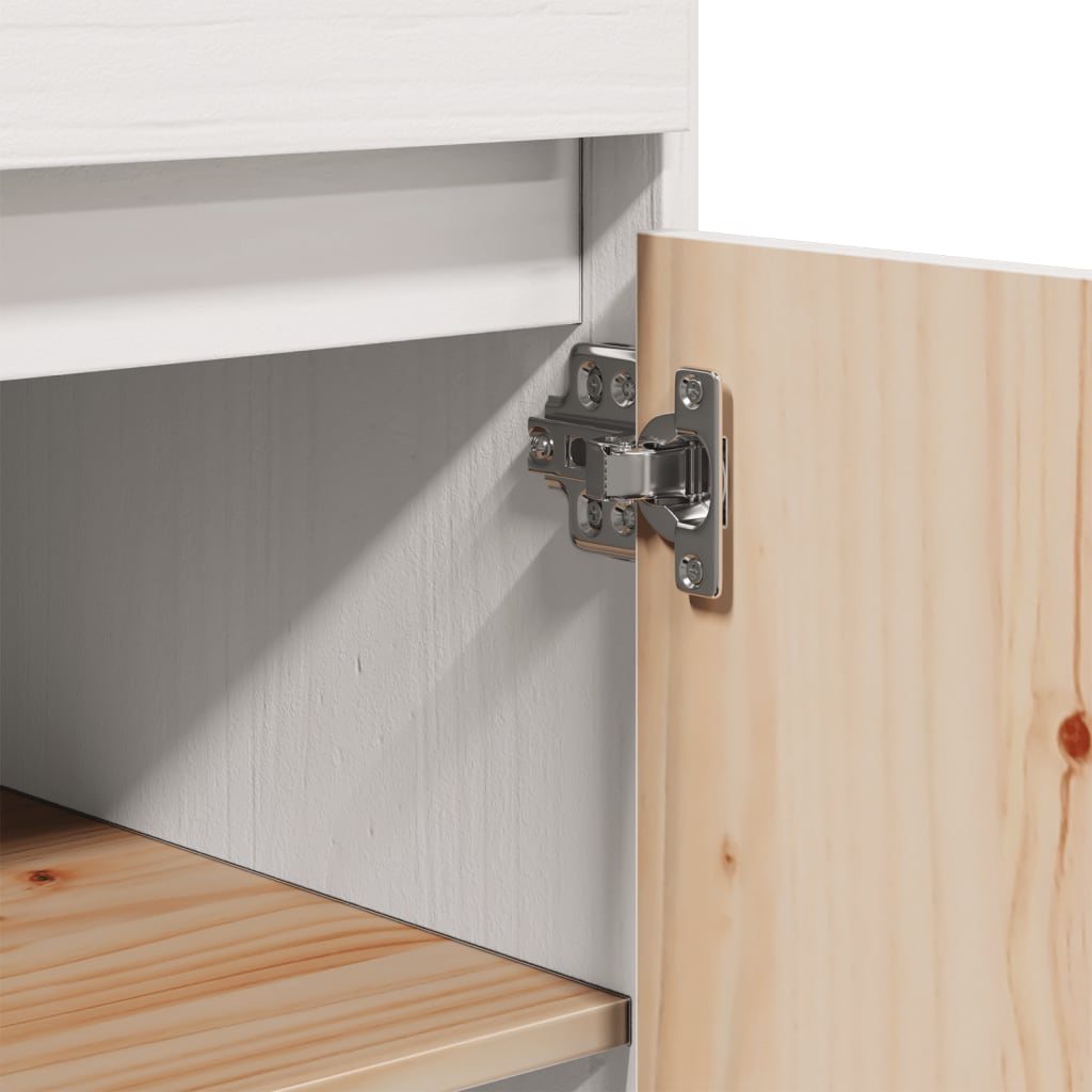 Highboard Weiß 60x40x116,5 cm Massivholz Kiefer