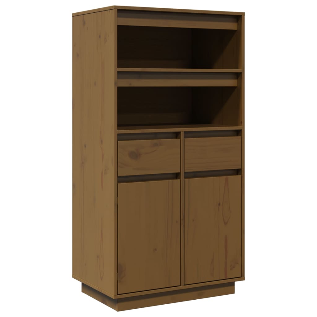 Highboard Honigbraun 60x40x116,5 cm Massivholz Kiefer