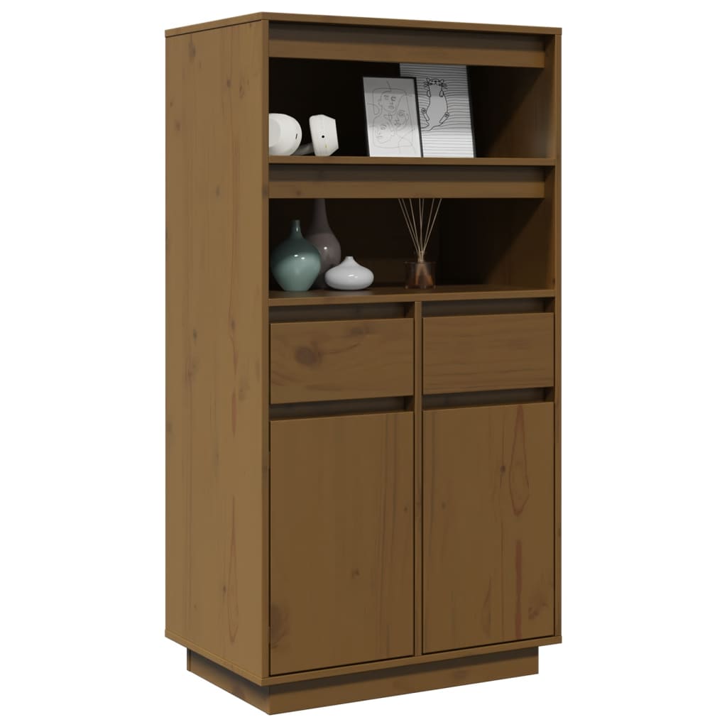 Highboard Honigbraun 60x40x116,5 cm Massivholz Kiefer