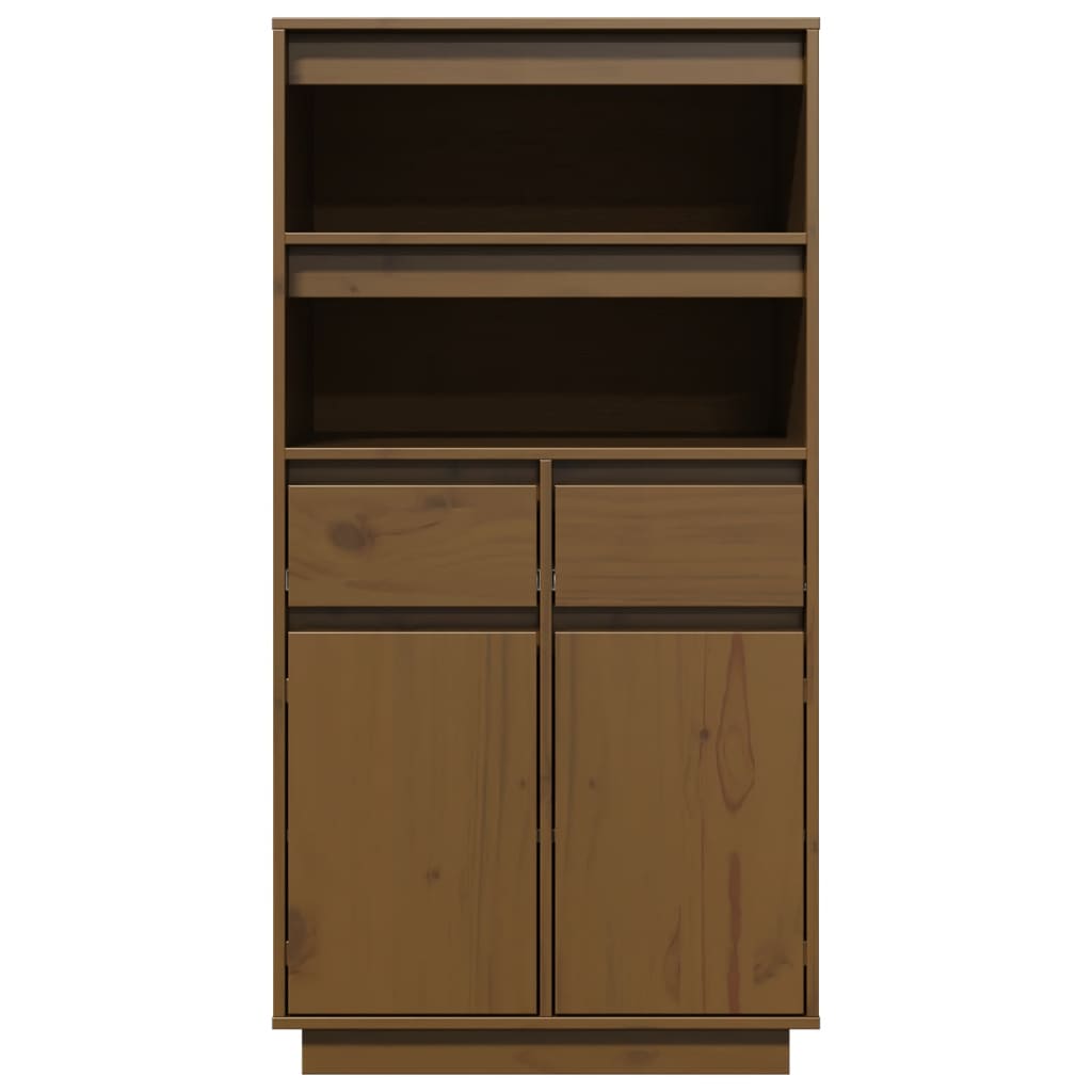 Highboard Honigbraun 60x40x116,5 cm Massivholz Kiefer