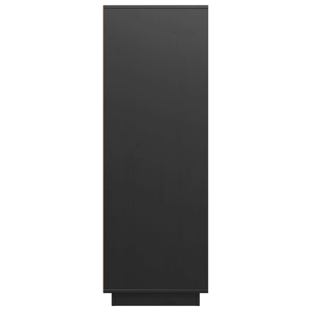 Highboard Schwarz 60x40x116,5 cm Massivholz Kiefer