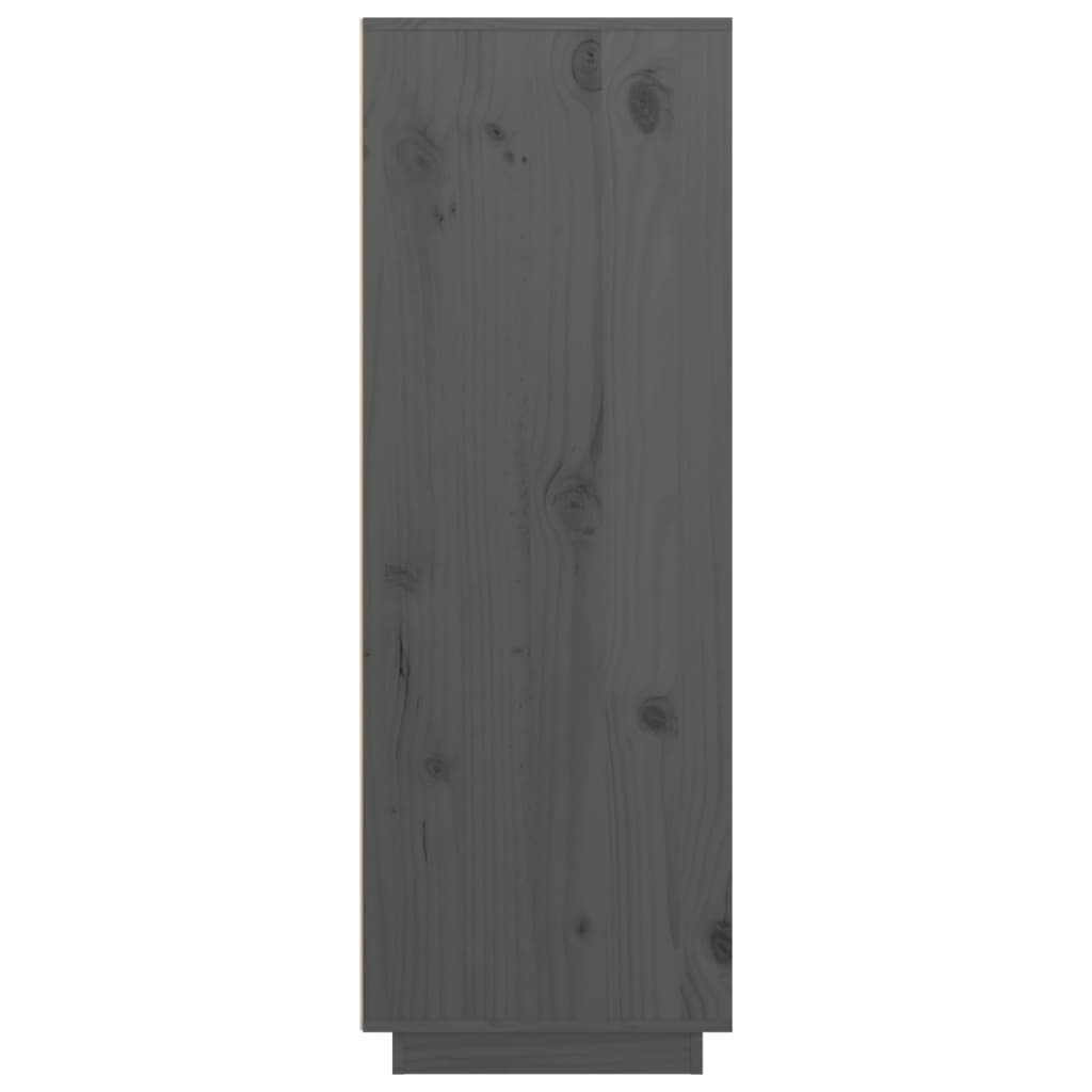 Highboard Grau 89x40x116,5 cm Massivholz Kiefer