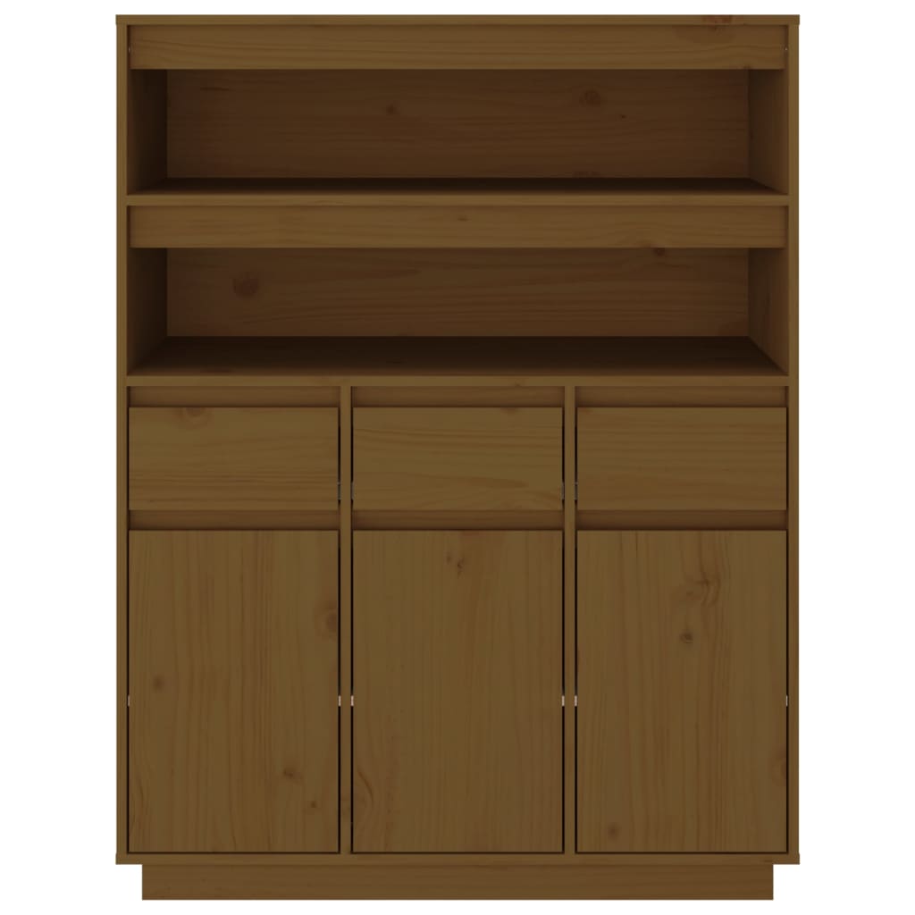 Highboard Honigbraun 89x40x116,5 cm Massivholz Kiefer