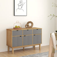 Thumbnail for Sideboard OTTA Braun&Grau 114x43x73,5 cm Massivholz Kiefer