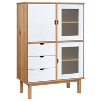 Thumbnail for Highboard OTTA Braun&Weiß 85x43x125 cm Massivholz Kiefer