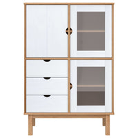 Thumbnail for Highboard OTTA Braun&Weiß 85x43x125 cm Massivholz Kiefer