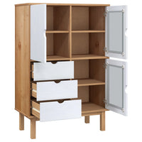 Thumbnail for Highboard OTTA Braun&Weiß 85x43x125 cm Massivholz Kiefer