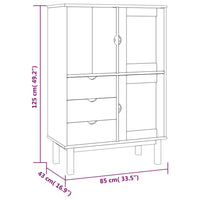 Thumbnail for Highboard OTTA Braun&Weiß 85x43x125 cm Massivholz Kiefer