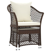 Thumbnail for 2-tlg. Garten-Lounge-Set mit Kissen Braun Poly Rattan