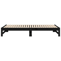 Thumbnail for Tagesbett Ausziehbar Schwarz 2x(100x200) cm Massivholz Kiefer