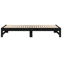 Thumbnail for Tagesbett Ausziehbar Schwarz 2x(90x190) cm Massivholz Kiefer