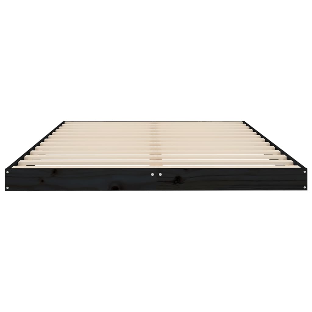 Massivholzbett Schwarz 120x200 cm Kiefer