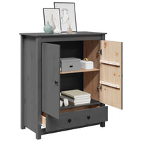 Thumbnail for Highboard Grau 83x41,5x100 cm Massivholz Kiefer