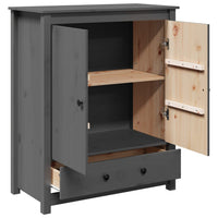 Thumbnail for Highboard Grau 83x41,5x100 cm Massivholz Kiefer