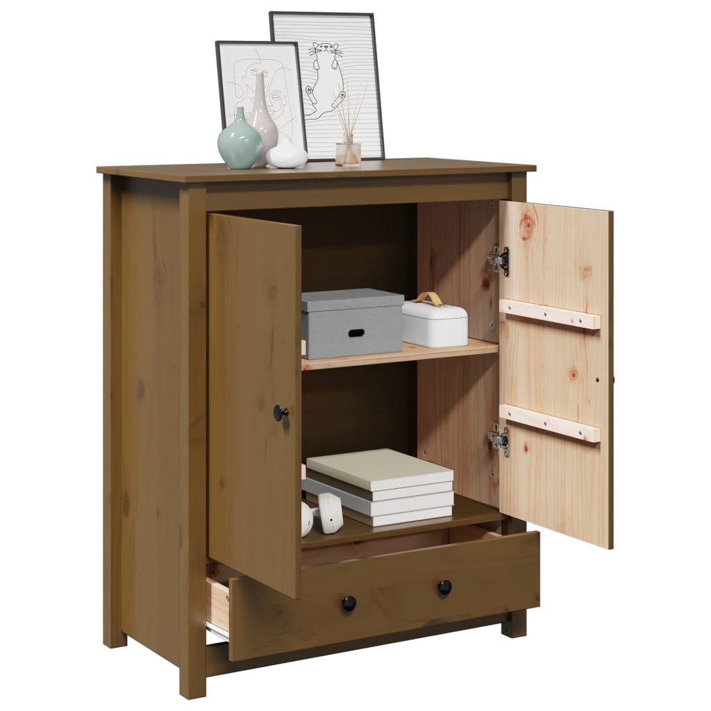 Highboard Honigbraun 83x41,5x100 cm Massivholz Kiefer