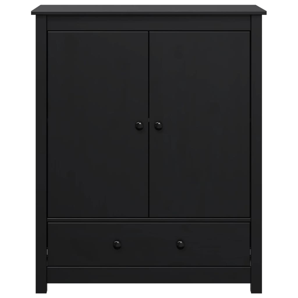 Highboard Schwarz 83x41,5x100 cm Massivholz Kiefer