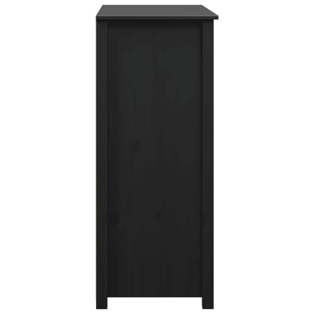 Highboard Schwarz 83x41,5x100 cm Massivholz Kiefer
