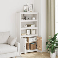 Thumbnail for Highboard Weiß 80x35x154 cm Massivholz Kiefer