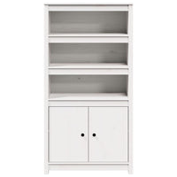 Thumbnail for Highboard Weiß 80x35x154 cm Massivholz Kiefer