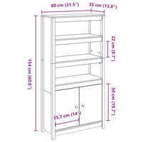 Thumbnail for Highboard Weiß 80x35x154 cm Massivholz Kiefer