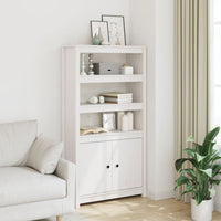 Thumbnail for Highboard Weiß 80x35x154 cm Massivholz Kiefer