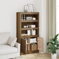 Thumbnail for Highboard Honigbraun 80x35x154 cm Massivholz Kiefer