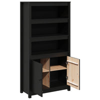 Thumbnail for Highboard Schwarz 80x35x154 cm Massivholz Kiefer