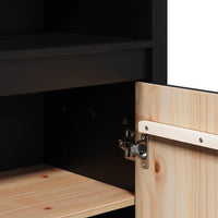 Thumbnail for Highboard Schwarz 80x35x154 cm Massivholz Kiefer