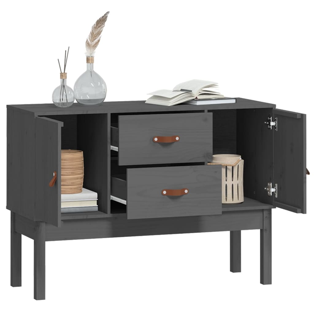 Sideboard Grau 110x40x78 cm Massivholz Kiefer