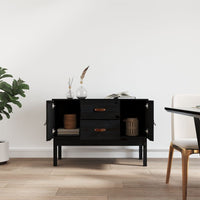 Thumbnail for Sideboard Schwarz 110x40x78 cm Massivholz Kiefer