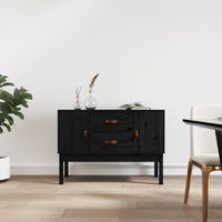 Thumbnail for Sideboard Schwarz 110x40x78 cm Massivholz Kiefer