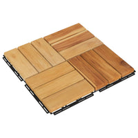 Thumbnail for Terrassenfliesen 20 Stk. 30x30 cm Massivholz Teak