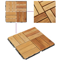 Thumbnail for Terrassenfliesen 20 Stk. 30x30 cm Massivholz Teak