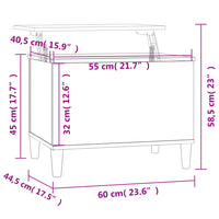 Thumbnail for Couchtisch Grau Sonoma 60x44,5x45 cm Holzwerkstoff